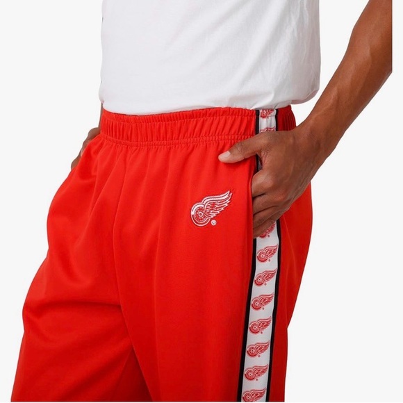 FOCO Men's NHL Team Color Stripe Logo Track Suit Pants Detroit Red Wings Large - Picture 4 of 5